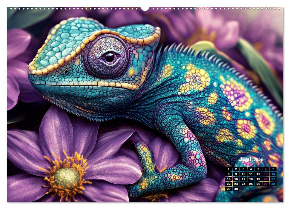 Chamäleon Artwork (CALVENDO Wandkalender 2026)