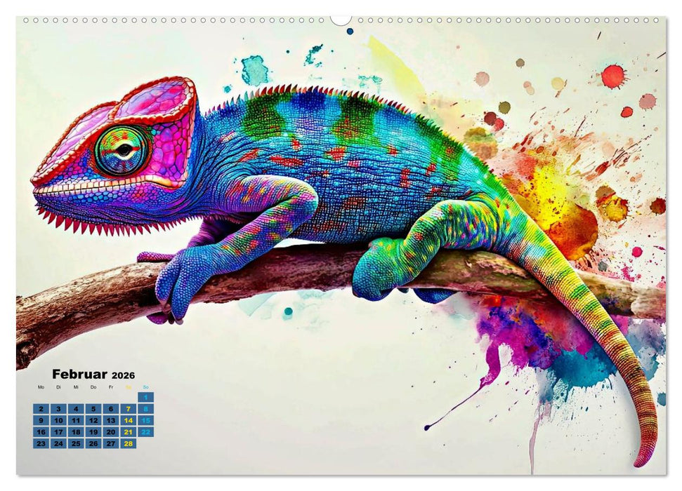 Chamäleon Artwork (CALVENDO Premium Wandkalender 2026)