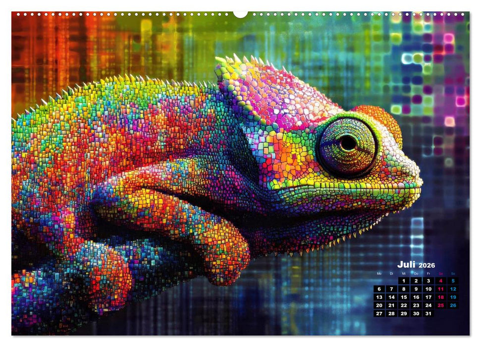 Chamäleon Artwork (CALVENDO Premium Wandkalender 2026)