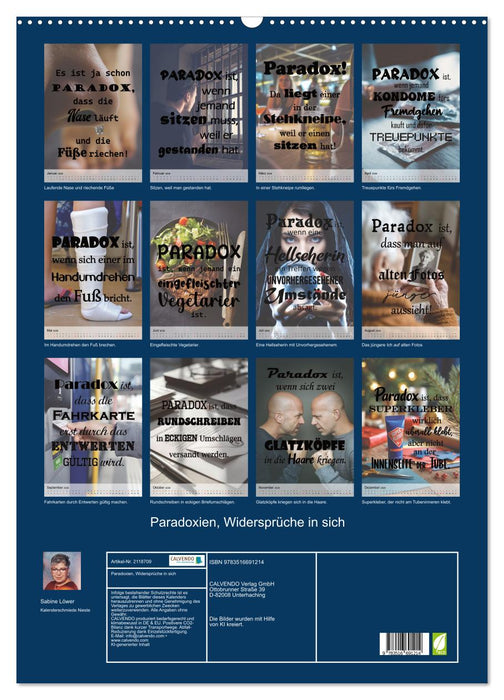 Paradoxien, Widersprüche in sich (CALVENDO Wandkalender 2026)