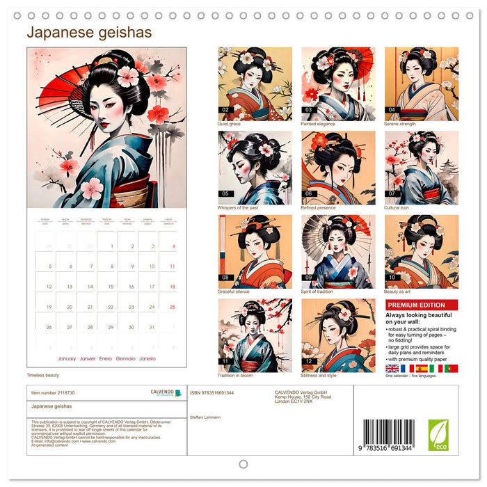 Japanese geishas (CALVENDO Monthly Calendar 2026)