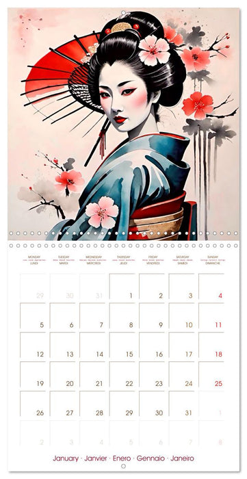 Japanese geishas (CALVENDO Monthly Calendar 2026)
