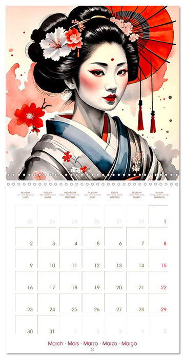 Japanese geishas (CALVENDO Monthly Calendar 2026)