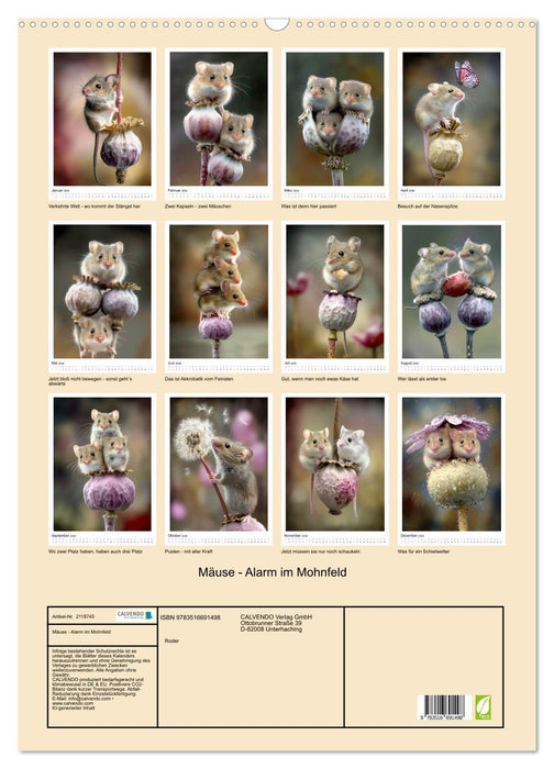 Mäuse - Alarm im Mohnfeld (CALVENDO Wandkalender 2026)