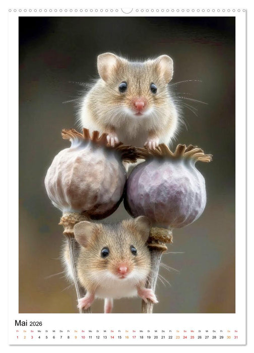 Mäuse - Alarm im Mohnfeld (CALVENDO Wandkalender 2026)