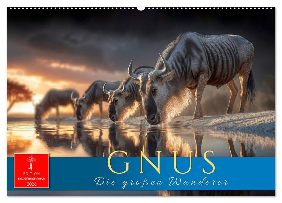 Gnus - die großen Wanderer (CALVENDO Wandkalender 2026)