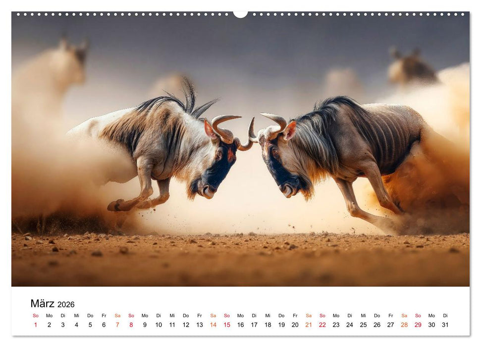 Gnus - die großen Wanderer (CALVENDO Wandkalender 2026)