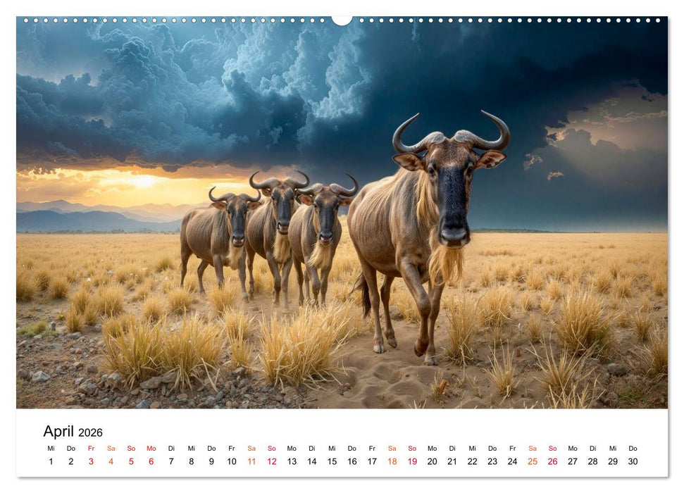 Gnus - die großen Wanderer (CALVENDO Wandkalender 2026)