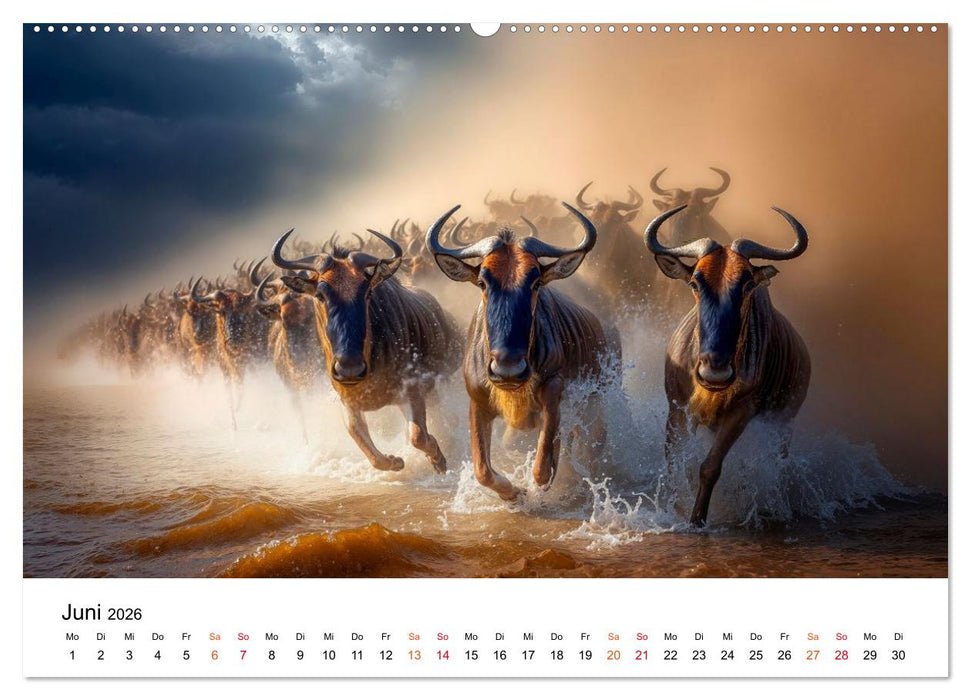 Gnus - die großen Wanderer (CALVENDO Wandkalender 2026)