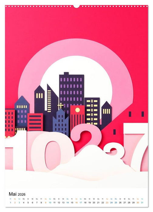 Kunterbunte Paperwelt - Buchstaben, Zahlen und Vieles mehr (CALVENDO Premium Wandkalender 2026)