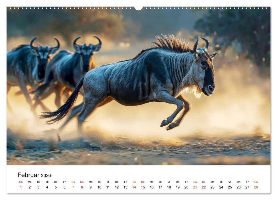 Gnus - die großen Wanderer (CALVENDO Premium Wandkalender 2026)