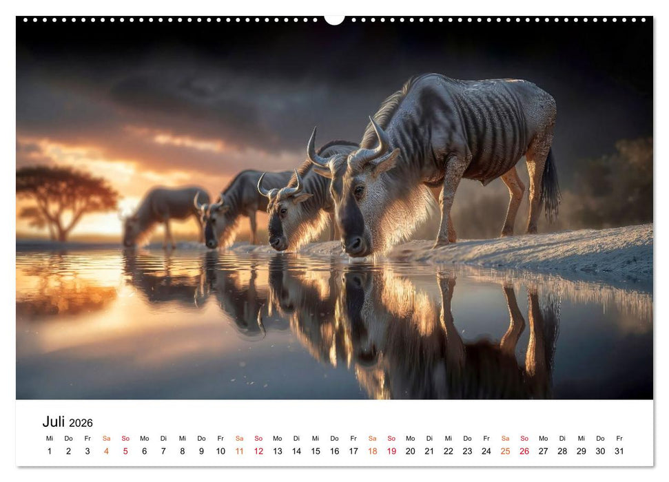 Gnus - die großen Wanderer (CALVENDO Premium Wandkalender 2026)
