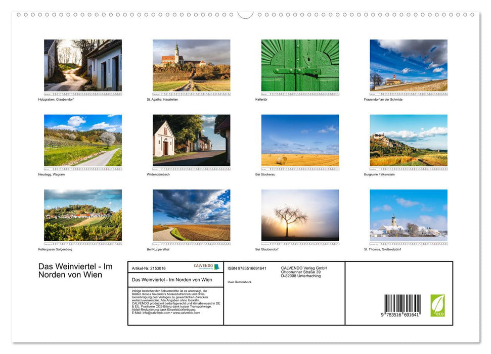 Das Weinviertel - Im Norden von Wien (CALVENDO Premium Wandkalender 2026)