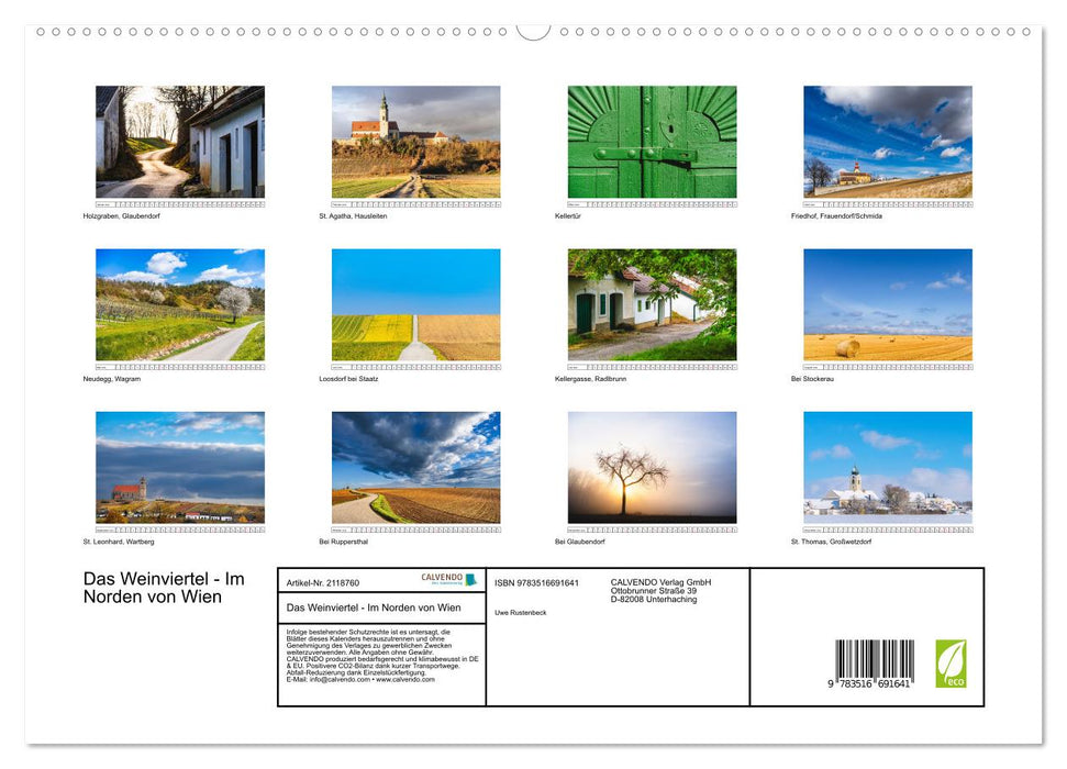 Das Weinviertel - Im Norden von Wien (CALVENDO Premium Wandkalender 2026)