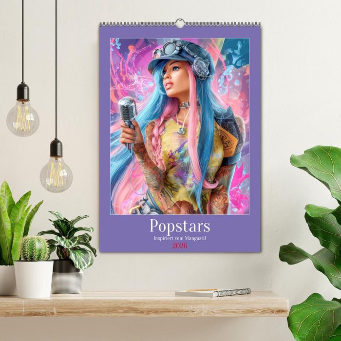 Popstars - Inspiriert vom Mangastil (CALVENDO Wandkalender 2026)