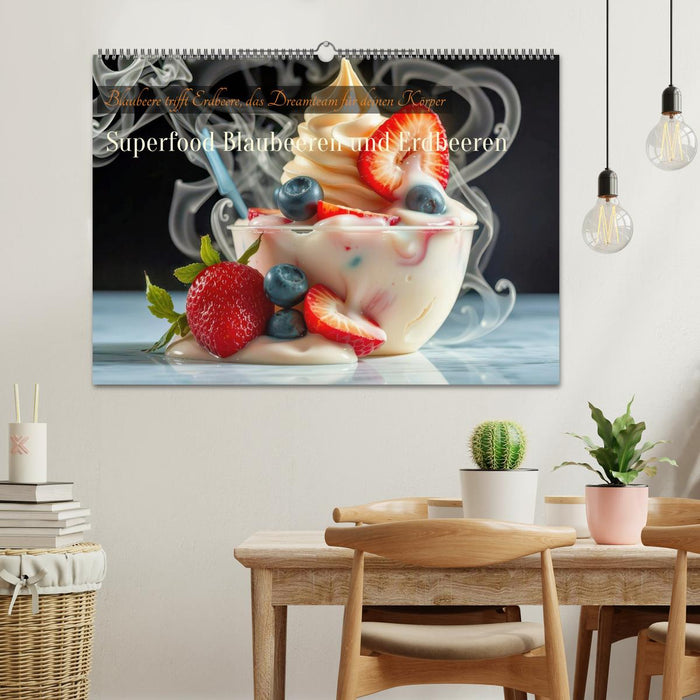 Superfood Blaubeeren und Erdbeeren (CALVENDO Wandkalender 2026)