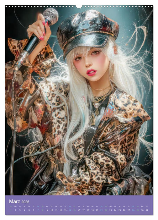Popstars - Inspiriert vom Mangastil (CALVENDO Premium Wandkalender 2026)