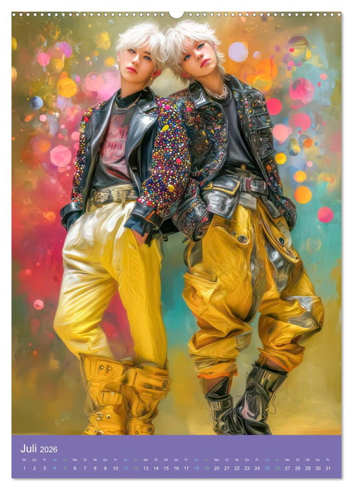 Popstars - Inspiriert vom Mangastil (CALVENDO Premium Wandkalender 2026)