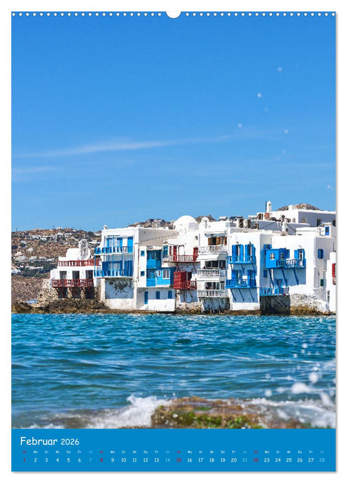 Griechenland - Die griechischen Inseln Mykonos und Santorini (CALVENDO Wandkalender 2026)
