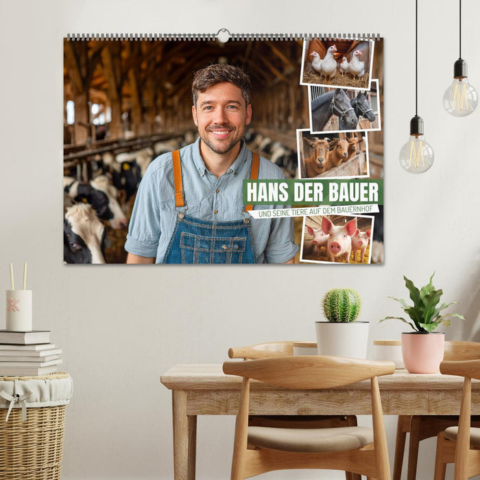 Hans der Bauer und seine Tiere auf dem Bauernhof (CALVENDO Wandkalender 2026)