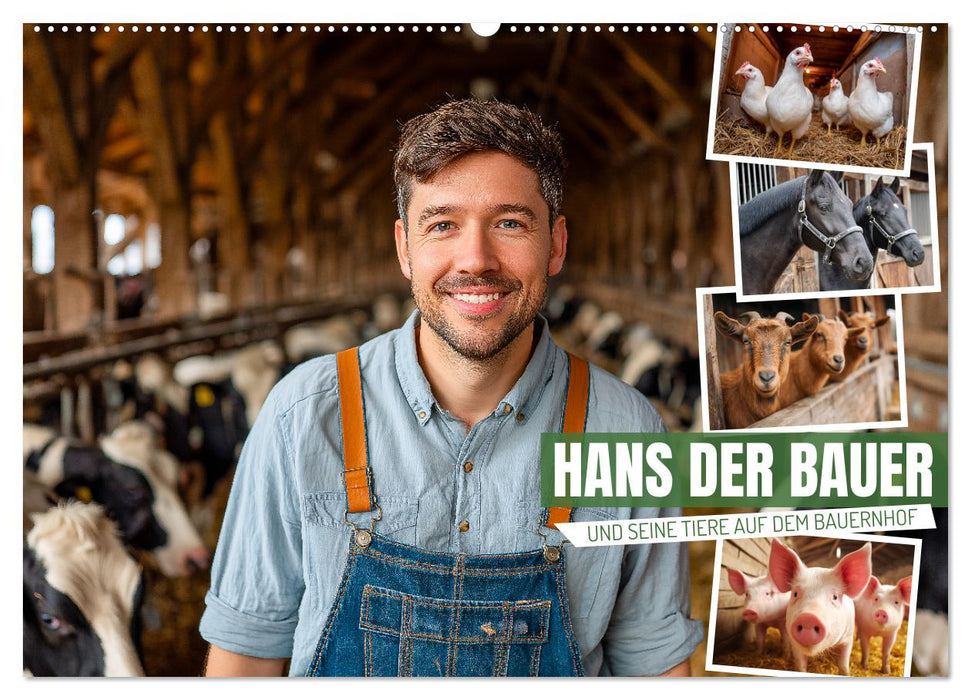 Hans der Bauer und seine Tiere auf dem Bauernhof (CALVENDO Wandkalender 2026)