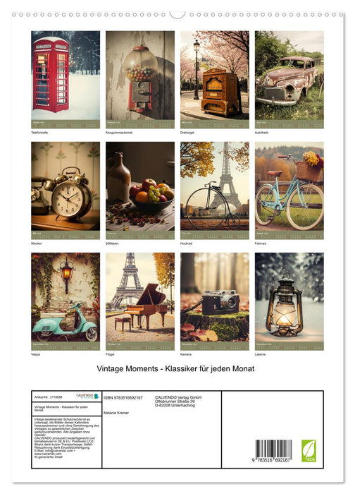 Vintage Moments - Klassiker für jeden Monat (CALVENDO Premium Wandkalender 2026)