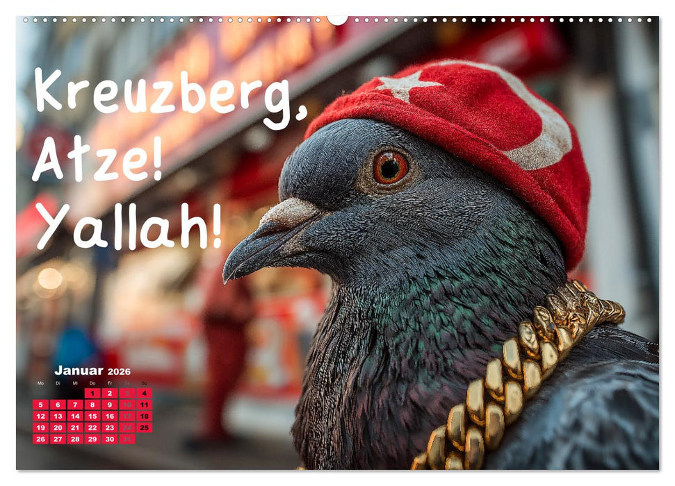 Freche Tauben - Lustiger Sprüchekalender mit Berliner Schnautze (CALVENDO Wandkalender 2026)