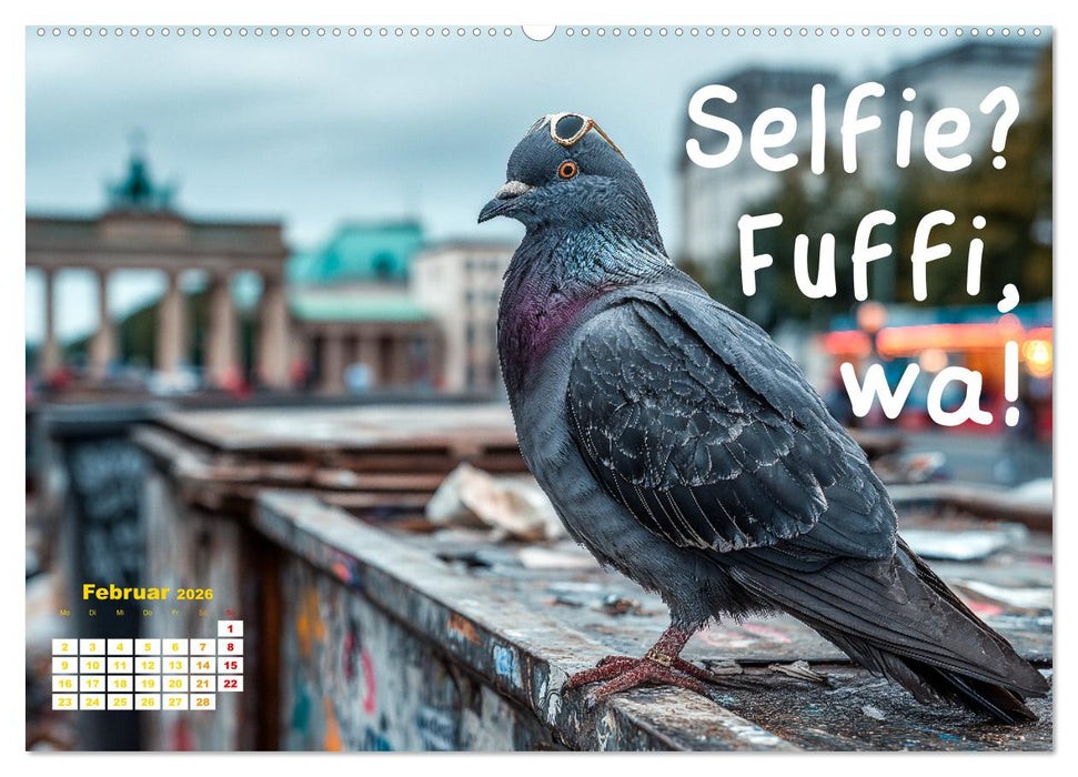 Freche Tauben - Lustiger Sprüchekalender mit Berliner Schnautze (CALVENDO Wandkalender 2026)