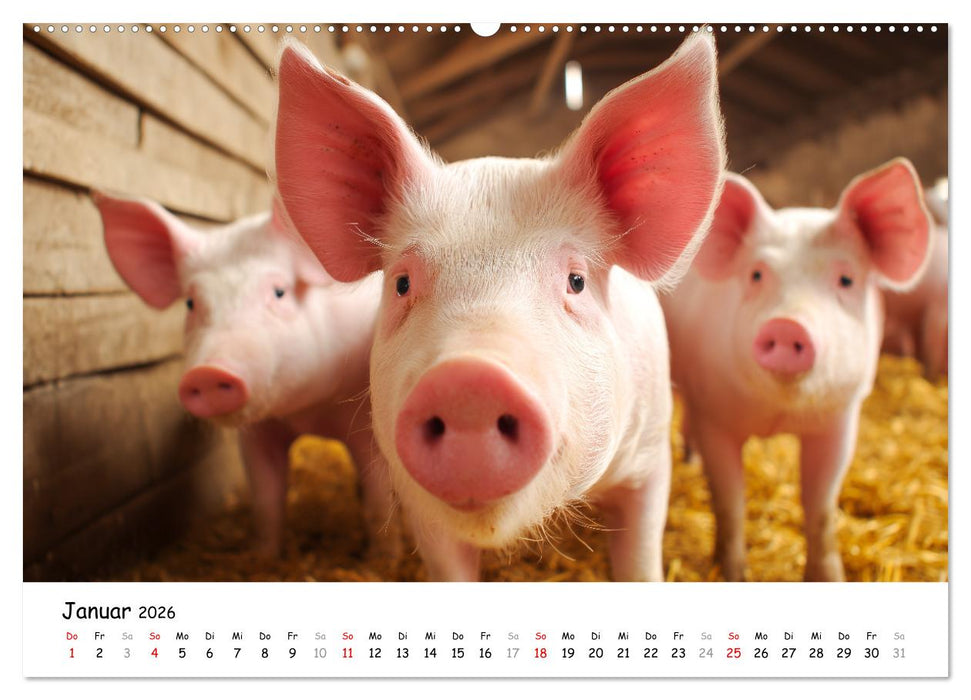 Hans der Bauer und seine Tiere auf dem Bauernhof (CALVENDO Premium Wandkalender 2026)