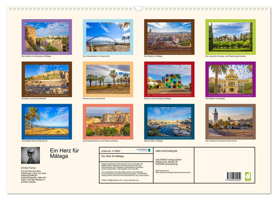 Ein Herz für Málaga (CALVENDO Wandkalender 2026)