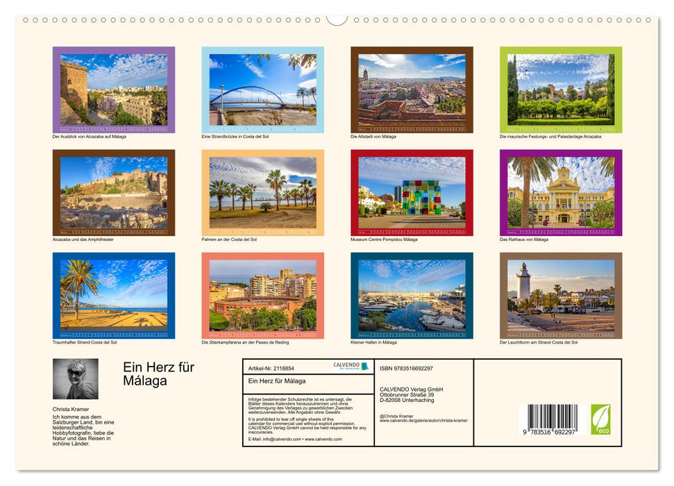 Ein Herz für Málaga (CALVENDO Premium Wandkalender 2026)