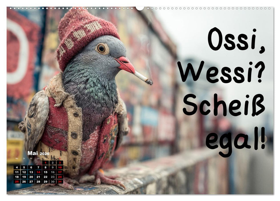 Freche Tauben - Lustiger Sprüchekalender mit Berliner Schnautze (CALVENDO Premium Wandkalender 2026)