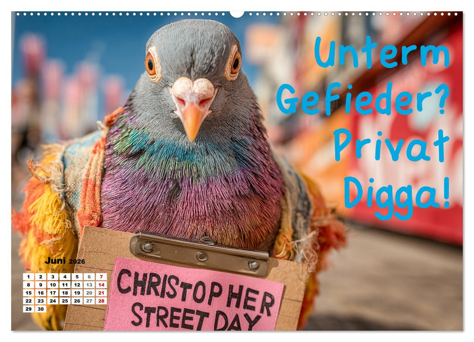 Freche Tauben - Lustiger Sprüchekalender mit Berliner Schnautze (CALVENDO Premium Wandkalender 2026)