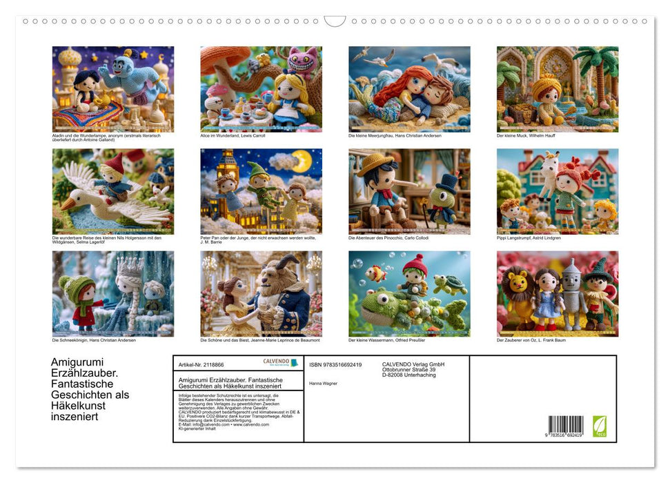 Amigurumi Erzählzauber. Fantastische Geschichten als Häkelkunst inszeniert (CALVENDO Wandkalender 2026)