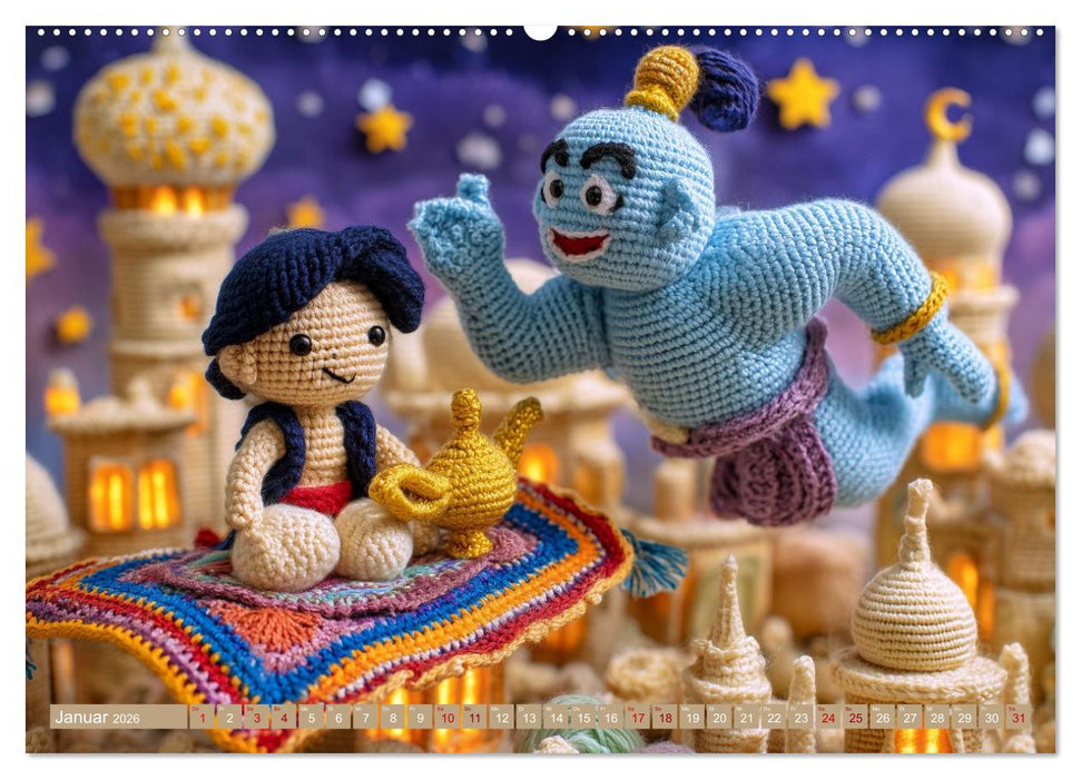 Amigurumi Erzählzauber. Fantastische Geschichten als Häkelkunst inszeniert (CALVENDO Wandkalender 2026)