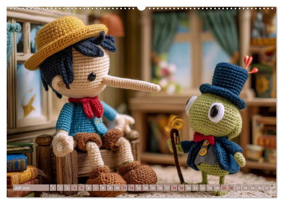 Amigurumi Erzählzauber. Fantastische Geschichten als Häkelkunst inszeniert (CALVENDO Premium Wandkalender 2026)