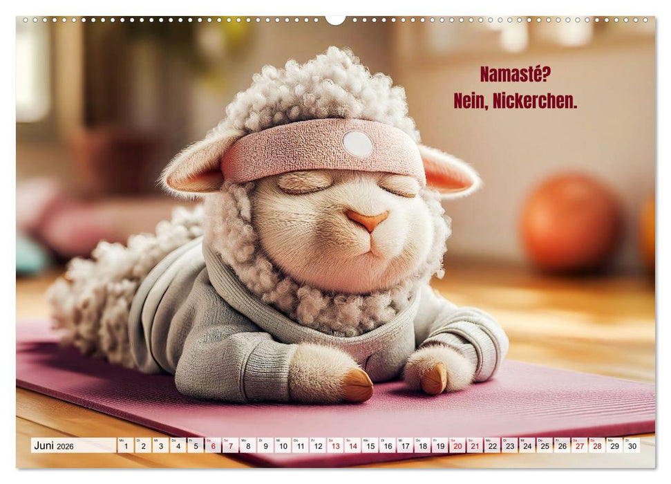 Schlaf gut, mein Schaf - Spruchkalender mit lustigen Schaf-Bildern (CALVENDO Wandkalender 2026)