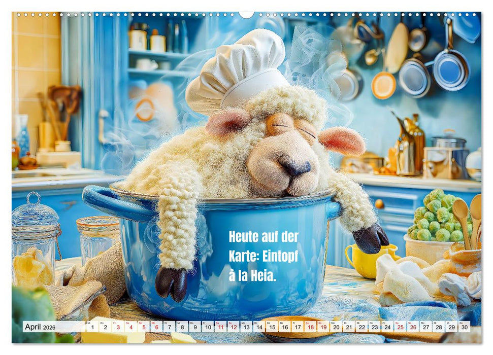 Schlaf gut, mein Schaf - Spruchkalender mit lustigen Schaf-Bildern (CALVENDO Premium Wandkalender 2026)