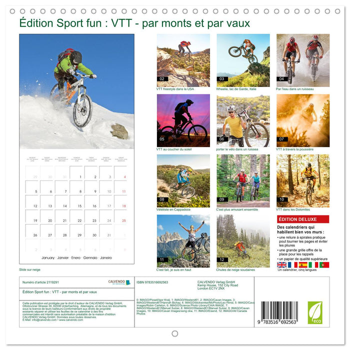 Édition Sport fun : VTT - par monts et par vaux (CALVENDO Calendrier mensuel 2026)