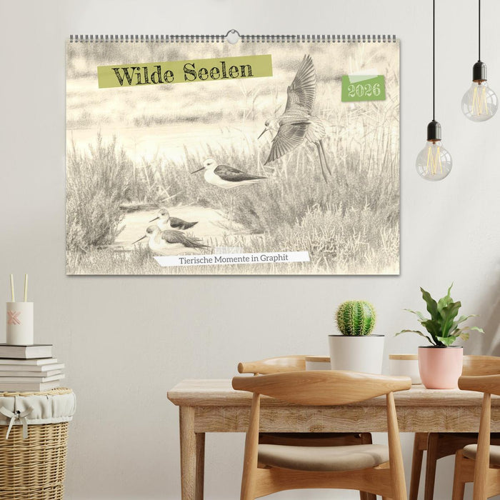 Wilde Seelen - Tierische Momente in Graphit (CALVENDO Wandkalender 2026)