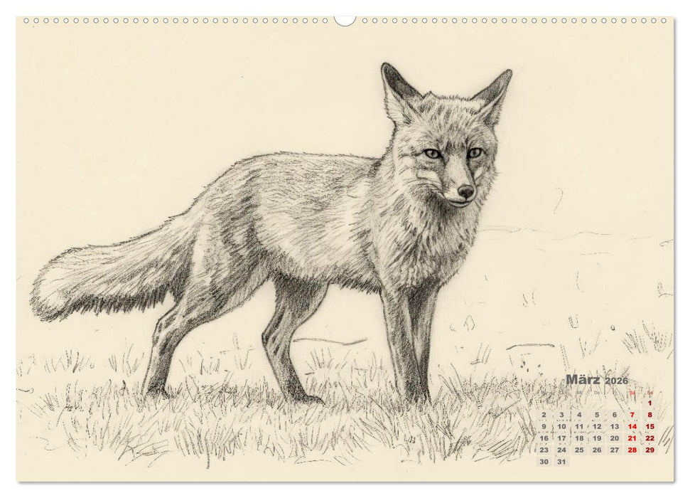 Wilde Seelen - Tierische Momente in Graphit (CALVENDO Wandkalender 2026)