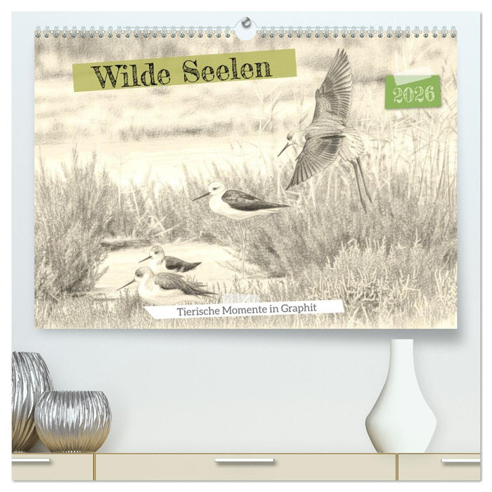 Wilde Seelen - Tierische Momente in Graphit (CALVENDO Premium Wandkalender 2026)