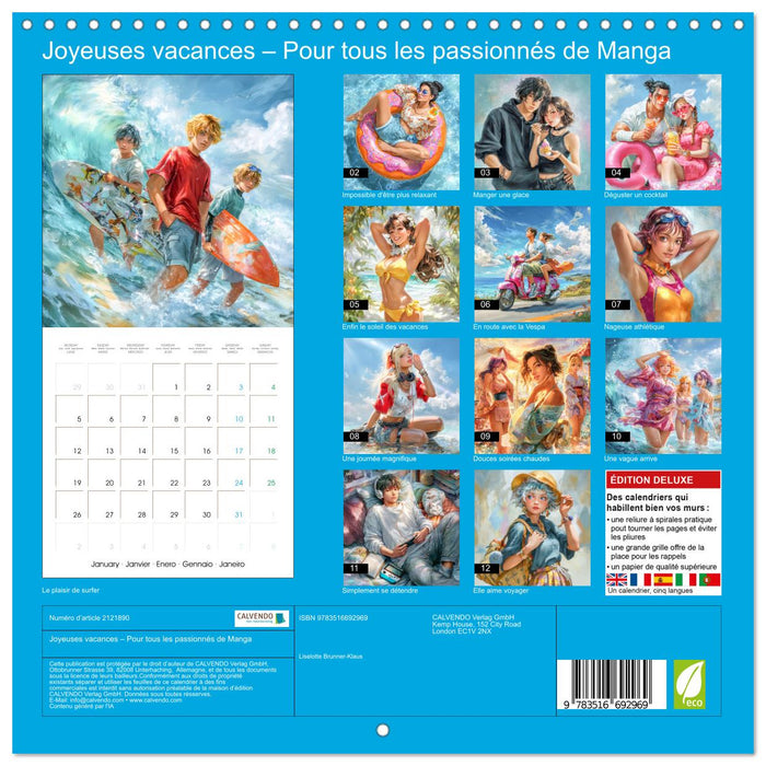 Joyeuses vacances – Pour tous les passionnés de Manga (CALVENDO Calendrier mensuel 2026)