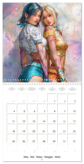 Mangas d'inspiration asiatique – Mangas de femmes tatouées (CALVENDO Calendrier mensuel 2026)