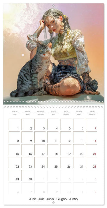 Mangas d'inspiration asiatique – Mangas de femmes tatouées (CALVENDO Calendrier mensuel 2026)