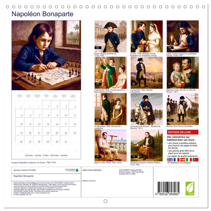 Napoléon Bonaparte (CALVENDO Calendrier mensuel 2026)