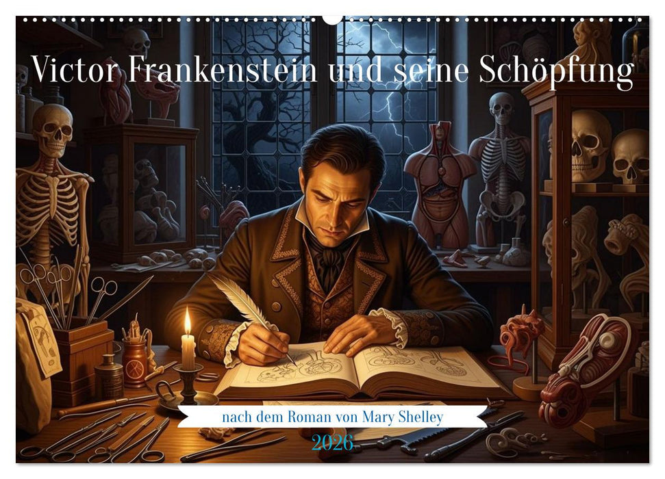 Victor Frankenstein und seine Schöpfung (CALVENDO Wandkalender 2026)