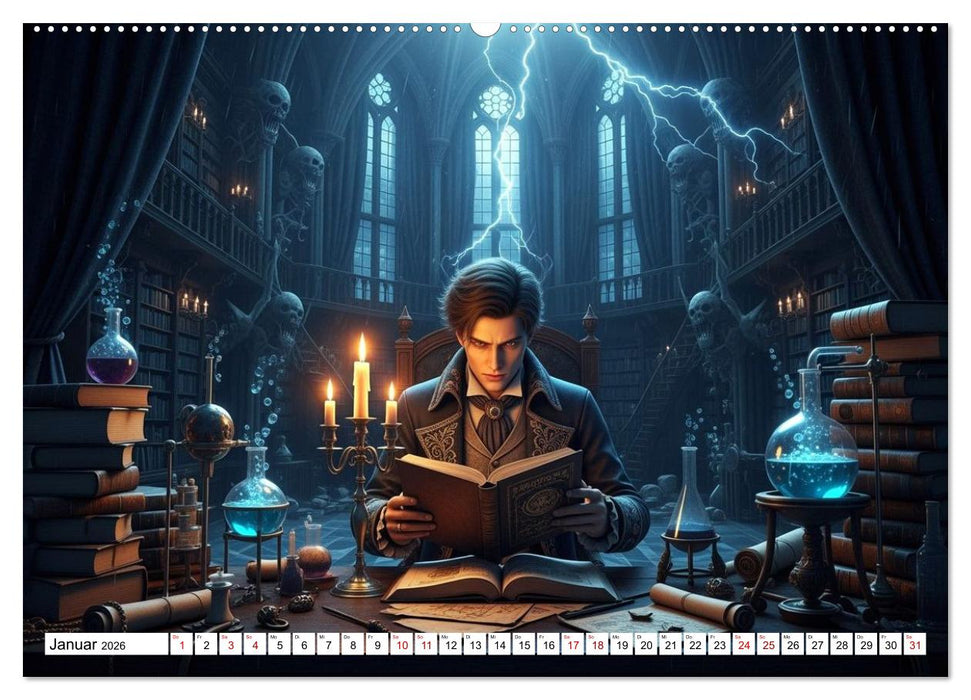 Victor Frankenstein und seine Schöpfung (CALVENDO Wandkalender 2026)