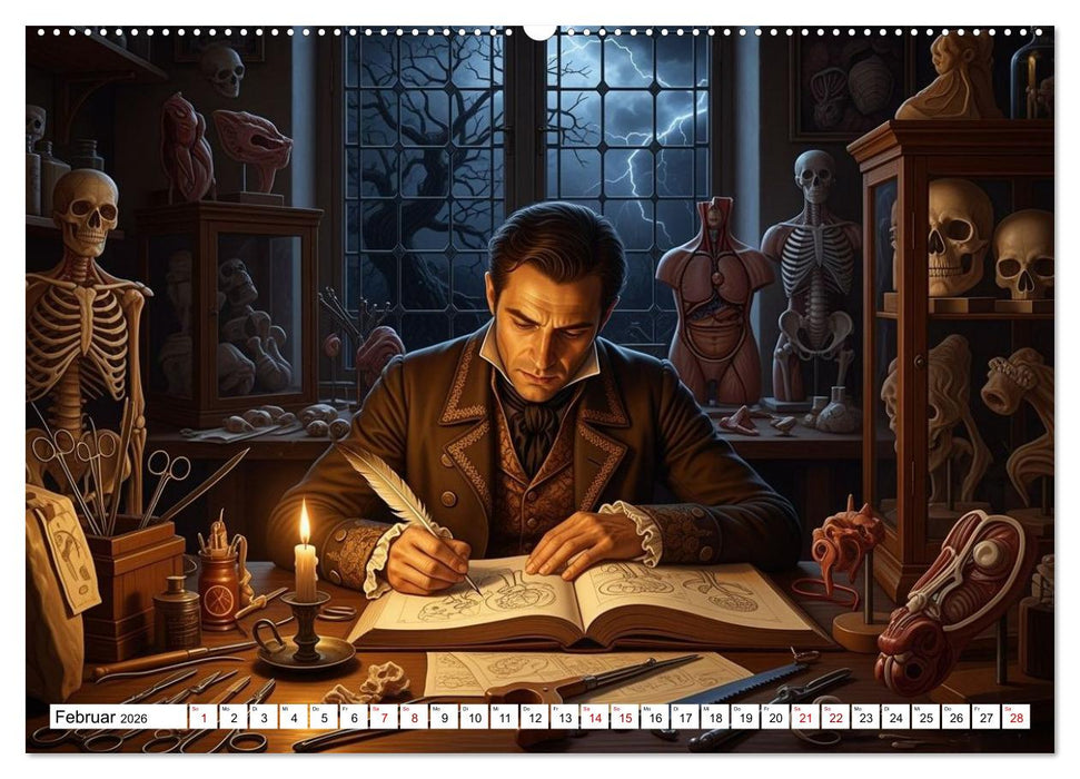 Victor Frankenstein und seine Schöpfung (CALVENDO Wandkalender 2026)