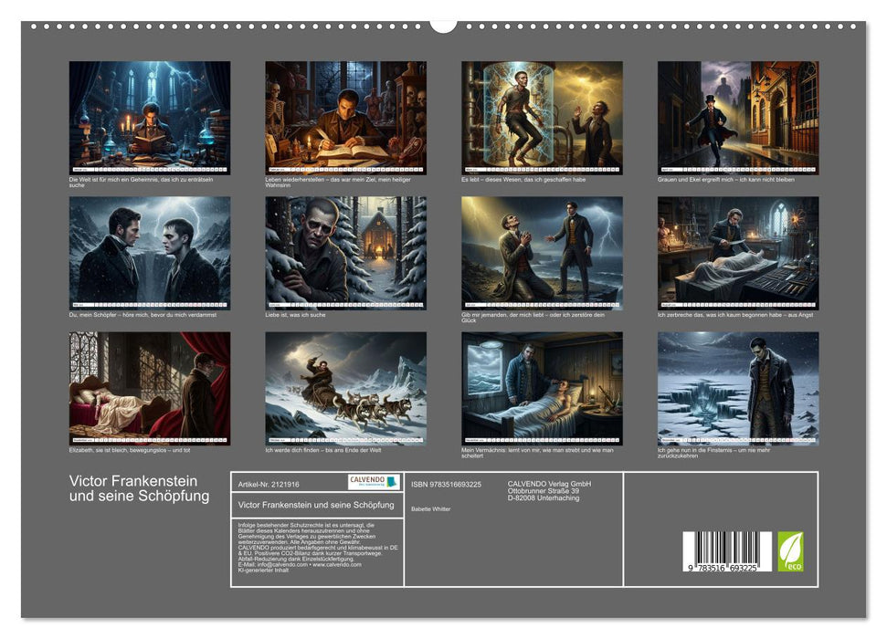 Victor Frankenstein und seine Schöpfung (CALVENDO Premium Wandkalender 2026)